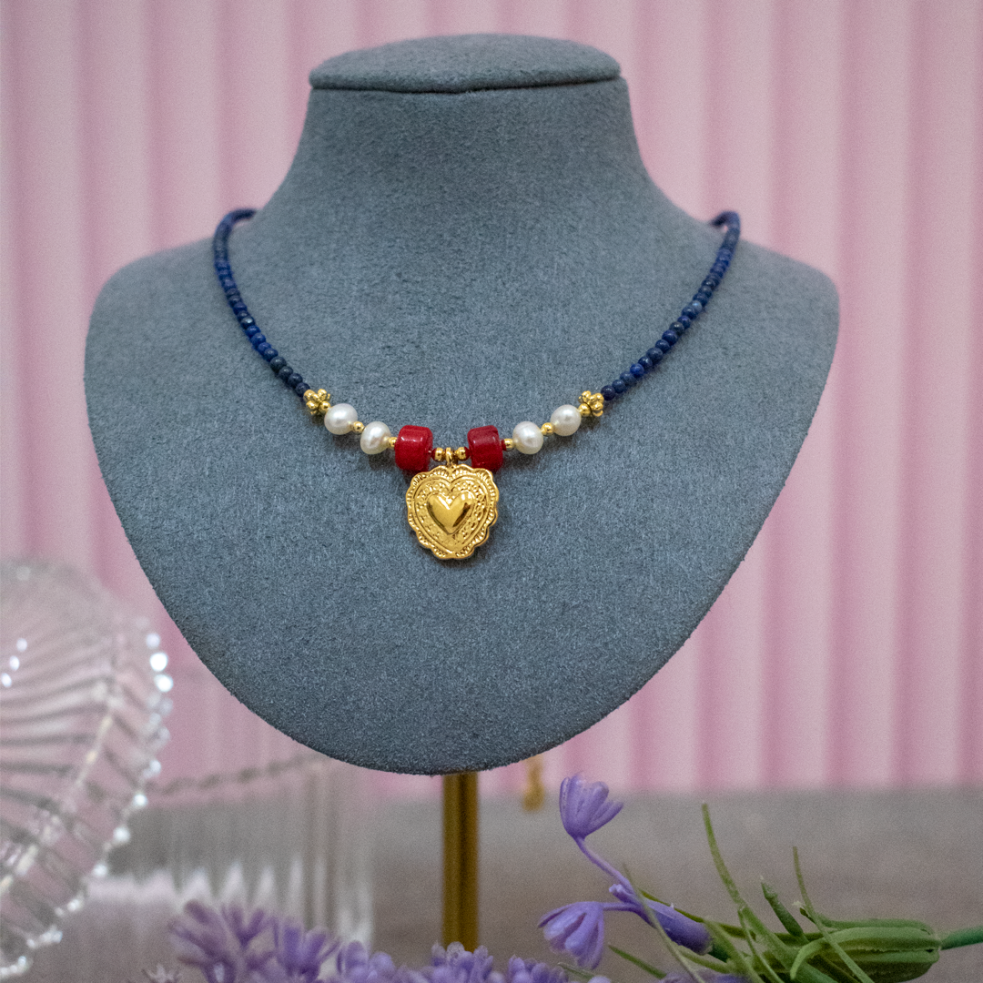 Collar Lapizlazuli Corazón