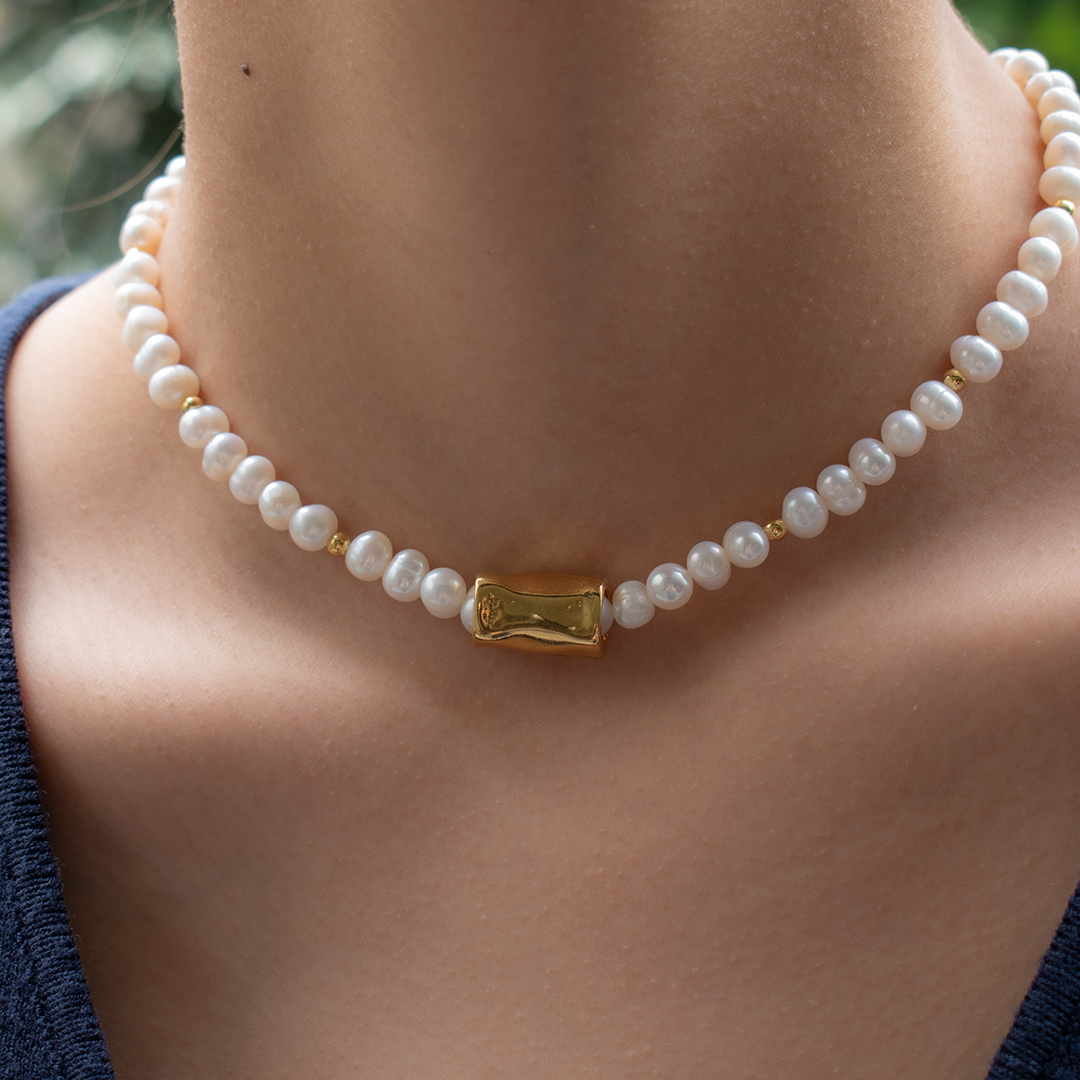 Collar Perlas Cilindro