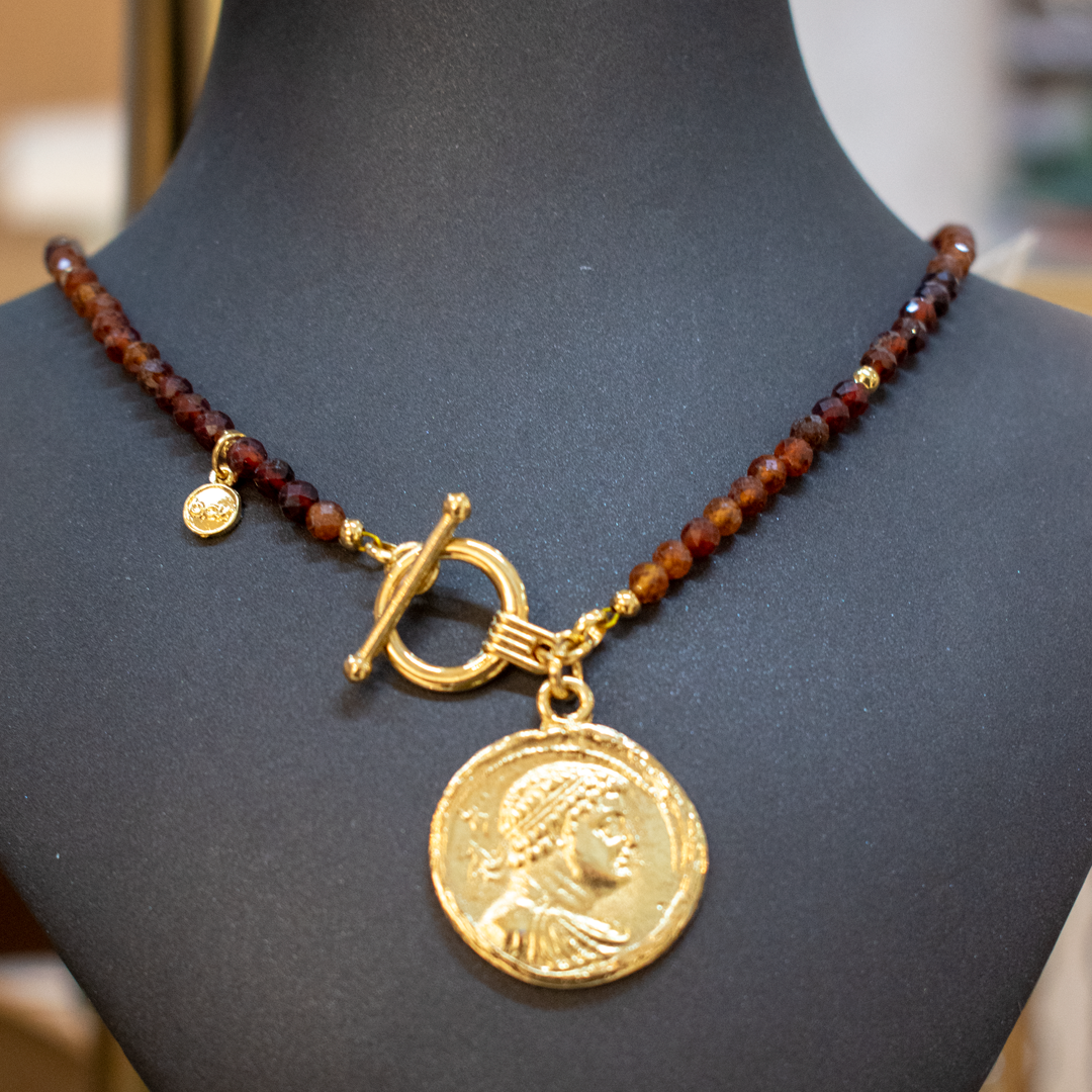 Collar Kunzita Moneda