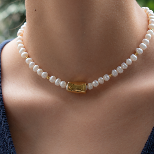 Collar Perlas Cilindro