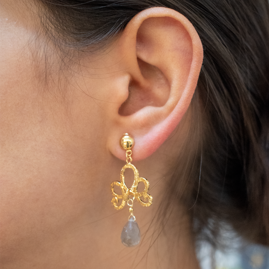 Arete Loto Gota Plana