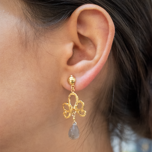 Arete Loto Gota Plana