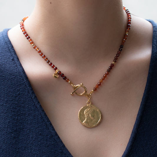 Collar Kunzita Moneda