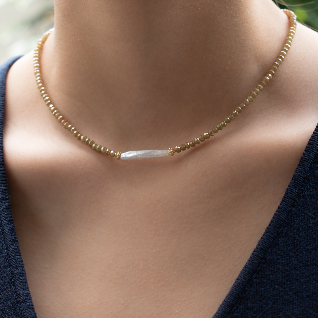 Collar Cristal Mocca Biwa