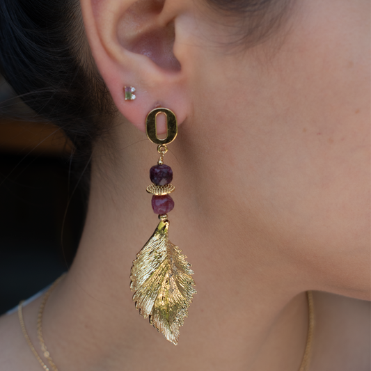 Arete Hoja Rubí
