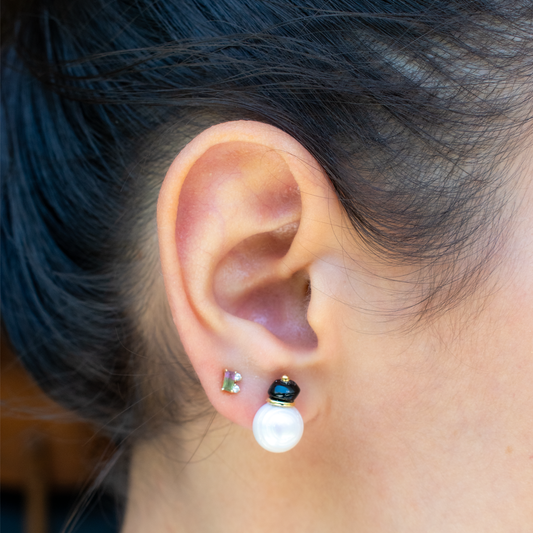 Arete Broquel Duo Negro