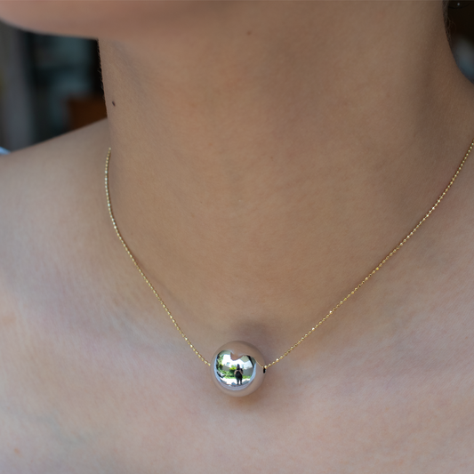 Collar esfera rodio