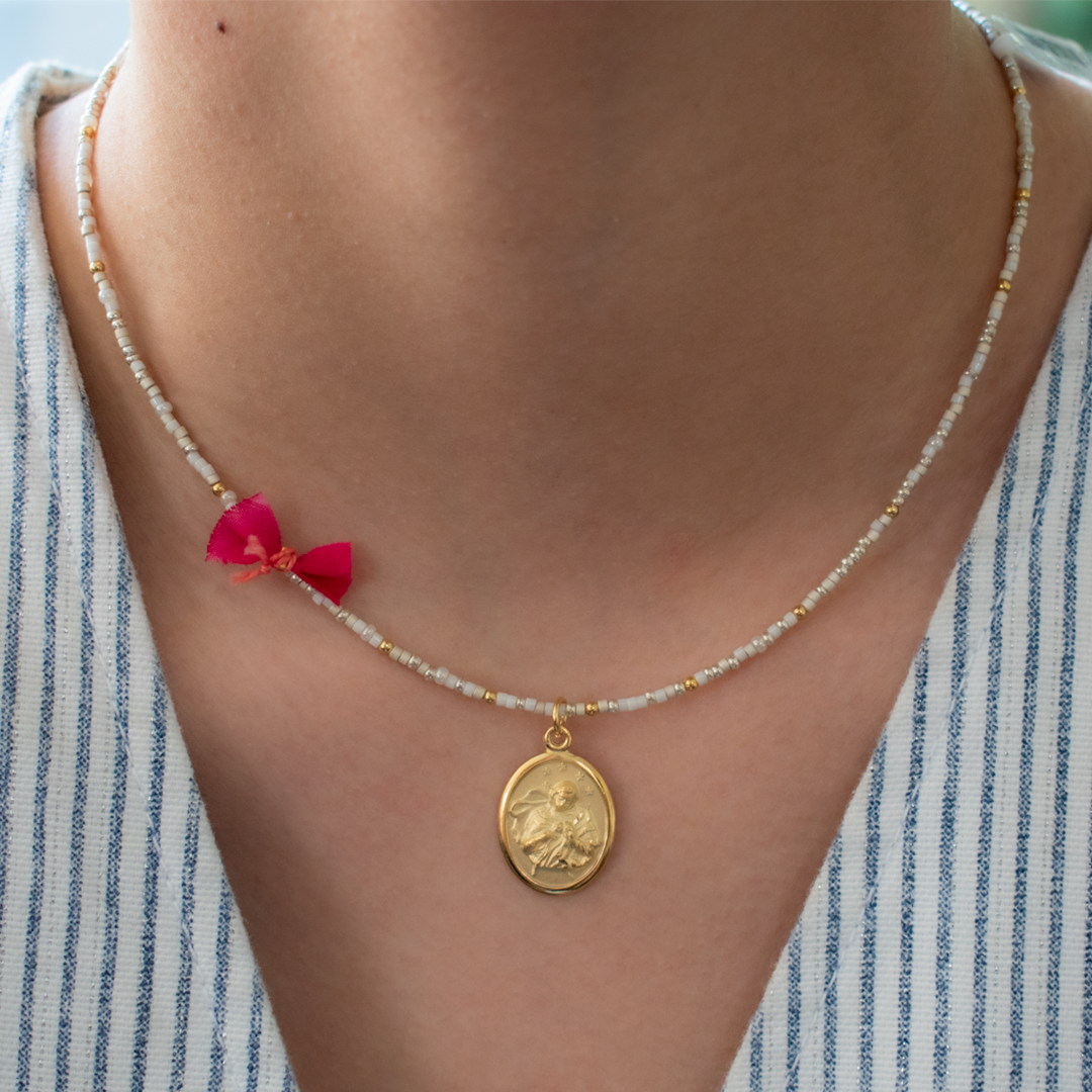 Collar Desatanudos Color Perla