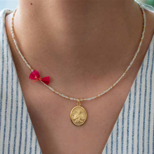 Collar Desatanudos Color Perla