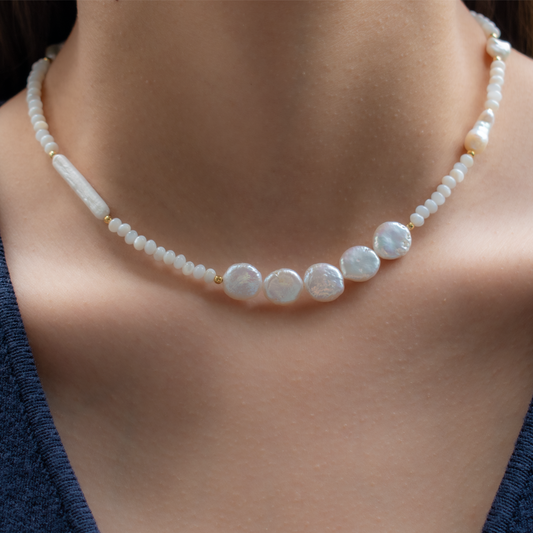 Collar Perlas Bola Biwa